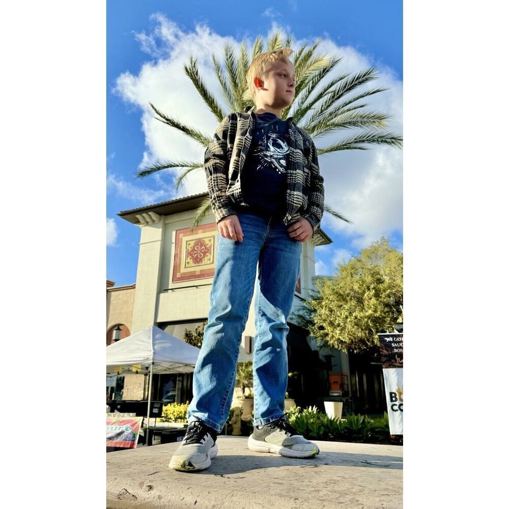 LED ZEPPELIN 70s Rock Retro Vintage Upcycled Plaid Flannel Kids Shirt Sz 10/12 - Picture 2 of 11